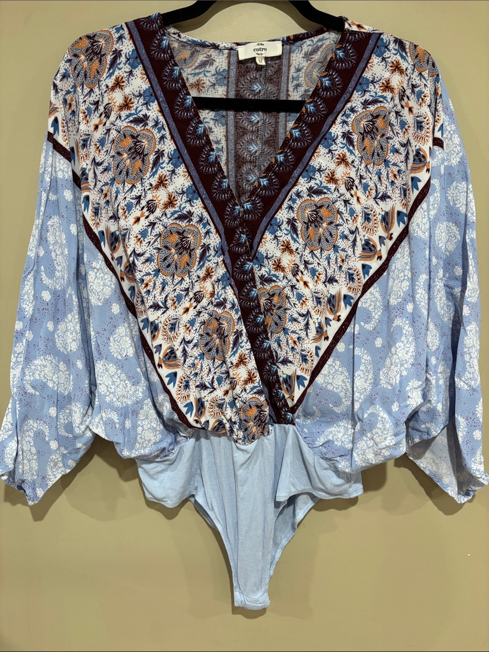 Entro boho kimono sleeve bodysuit